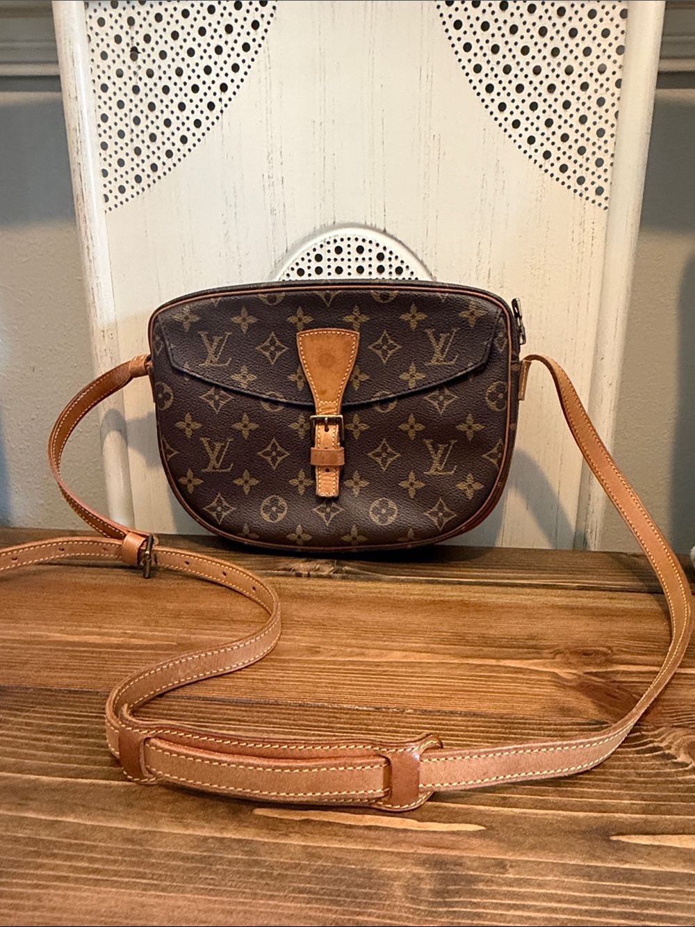 Louis Vuitton Monogram Canvas Crossbody Jeune MM with Vachetta Strap